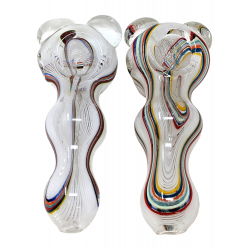 5" Assorted Bubble Body Flat Head Spoon Hand Pipe - (Pack of 2) [STJ108]